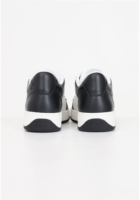 Sneakers da donna in pelle color avorio e nero con logo ricamato ELISABETTA FRANCHI | SA54G41E2309